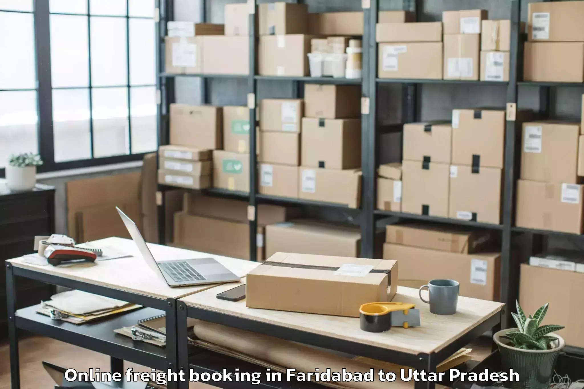 Top Faridabad to Mau Online Freight Booking Available